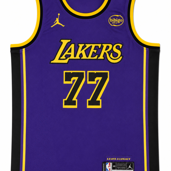 Regata Jersey NBA Los Angeles Lakers #77 Luka Dončić – Roxa